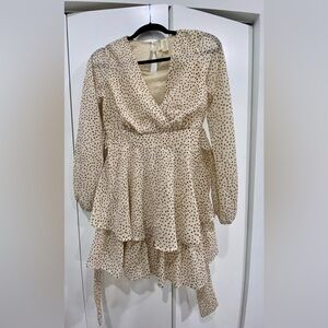 Cream long sleeve dress